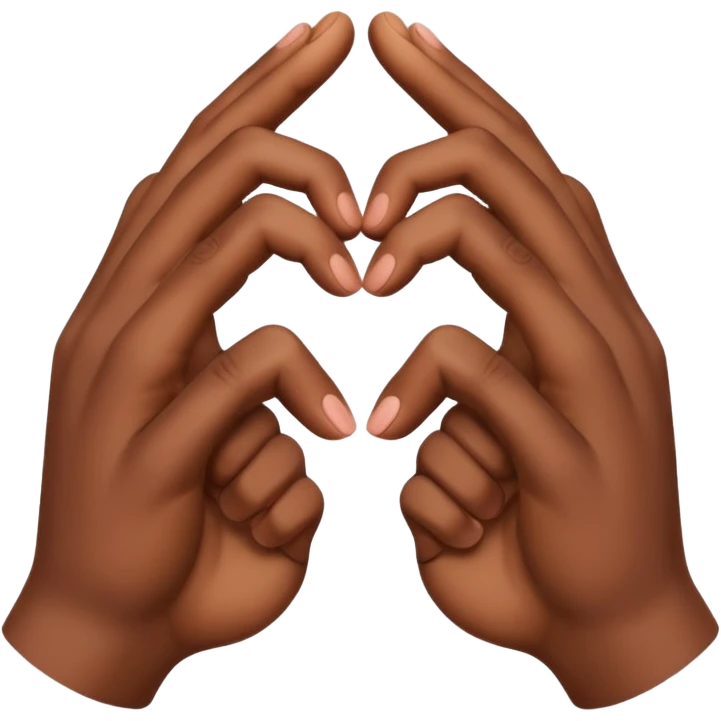two hands forming a heart, brown emoji
