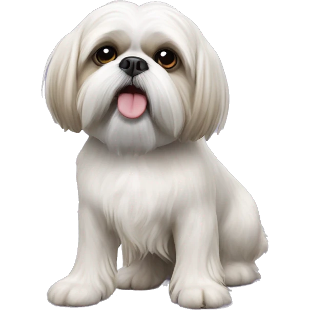White Shih tzu cross Lhasa apso with one of front legs missing  emoji