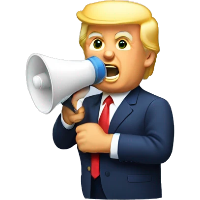 trump holds loudspeaker emoji