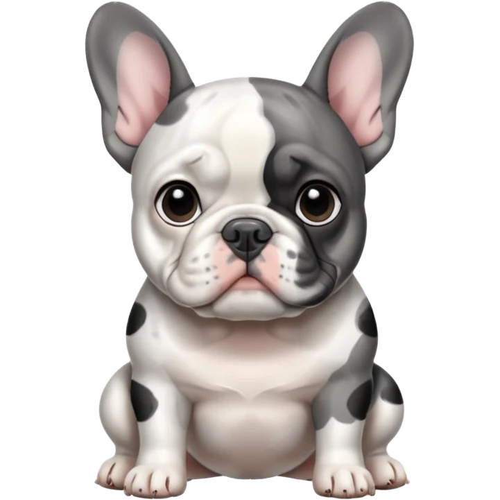 French bulldog that is tri Merle emoji