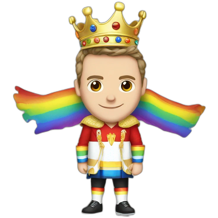Jonathan Toews as a rainbow king with a royal robe on emoji