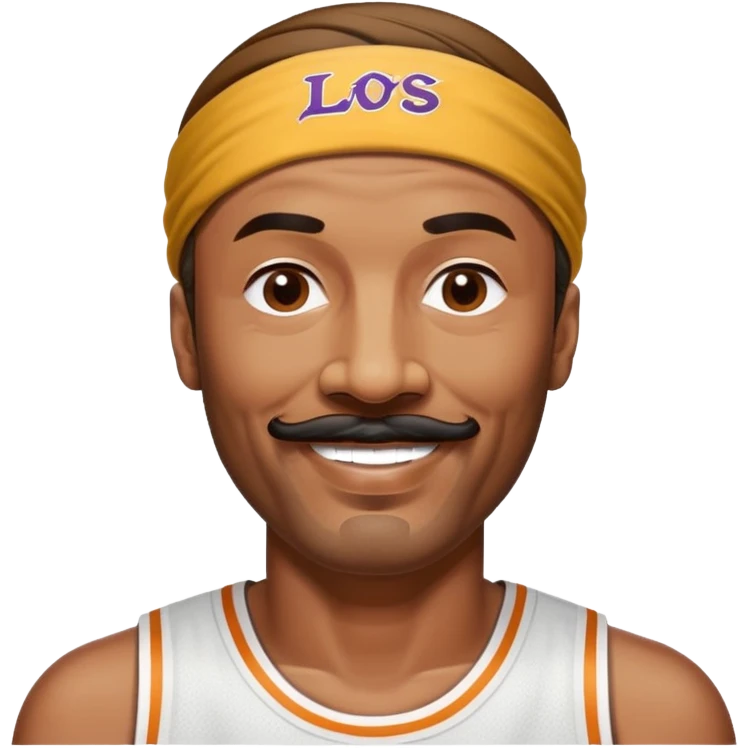 Wilt Chamberlain basketball legend, tall, mustache, headband, smiling emoji