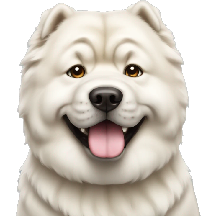 White Chow chow dog emoji