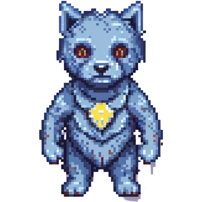 Dogman character, pixel art style emoji