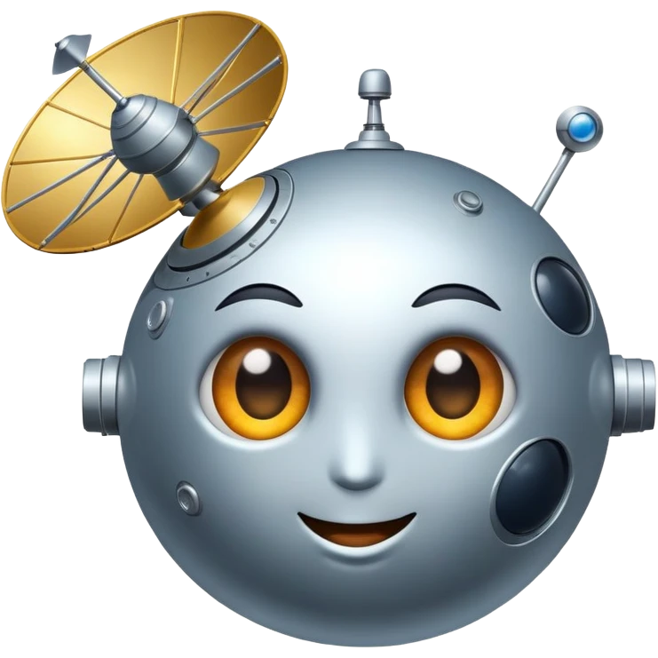 Satellite with eyes winking emoji