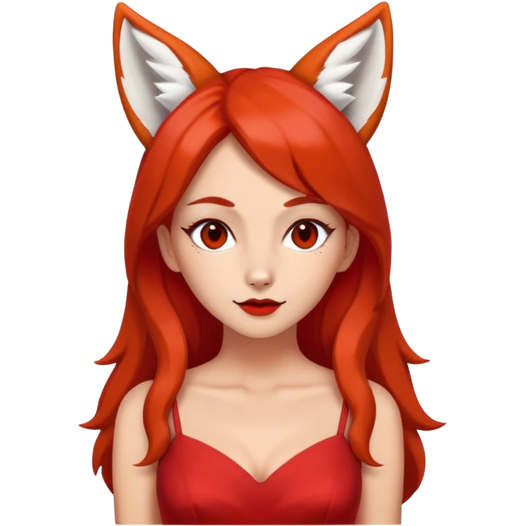 Red woman with fox ears emoji