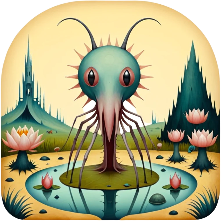 solarpunk - hieronymus bosch phantasmagoric creatures from the garden of earthly delights emoji