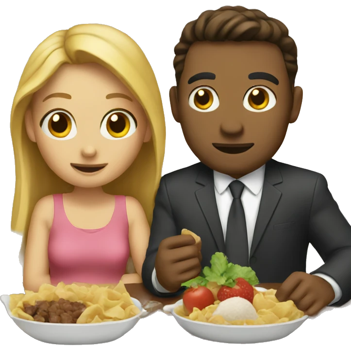Couple eating emoji
