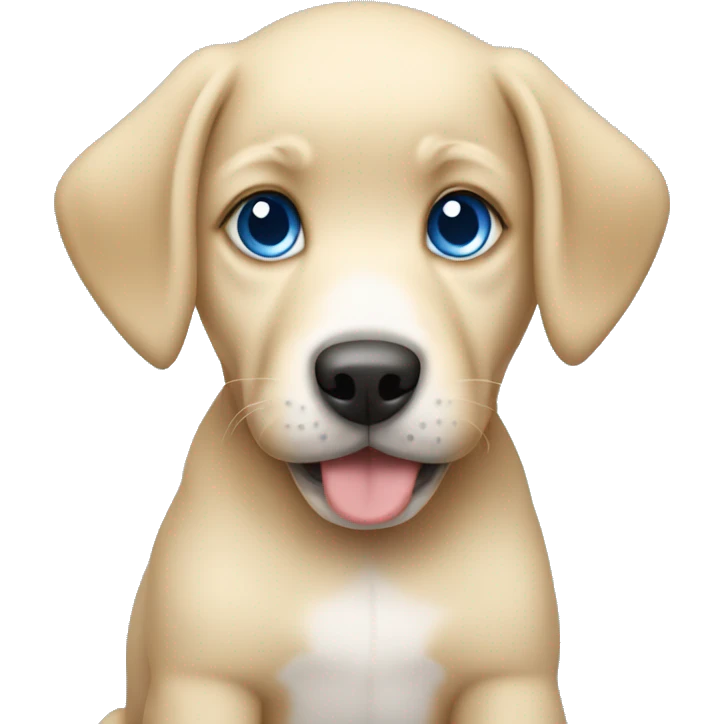 Blonde puppy with blue eyes emoji