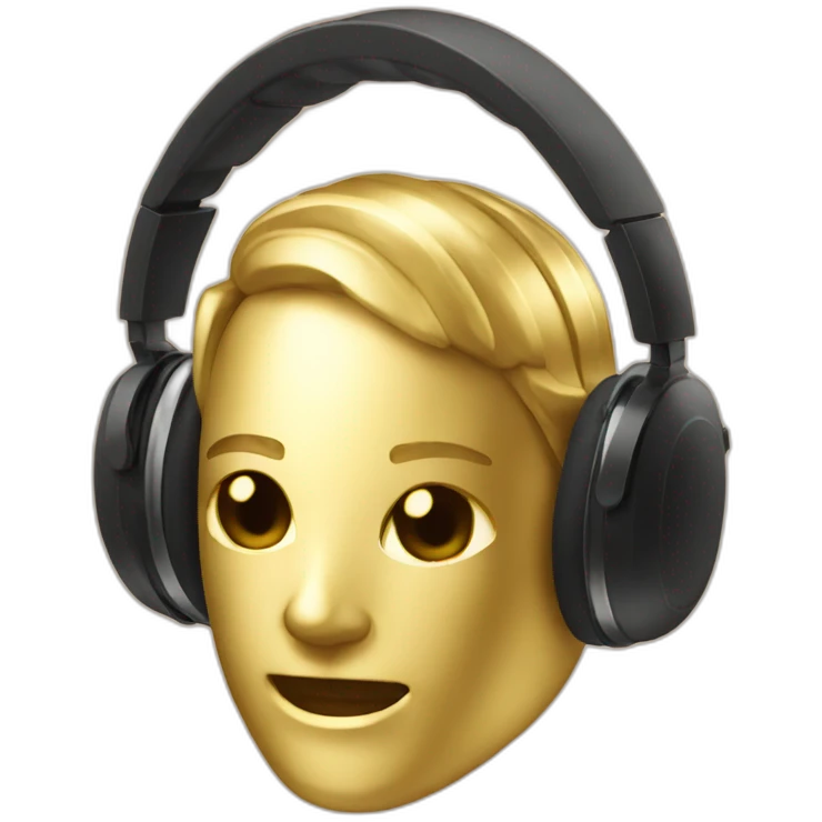 Solid gold headphones emoji