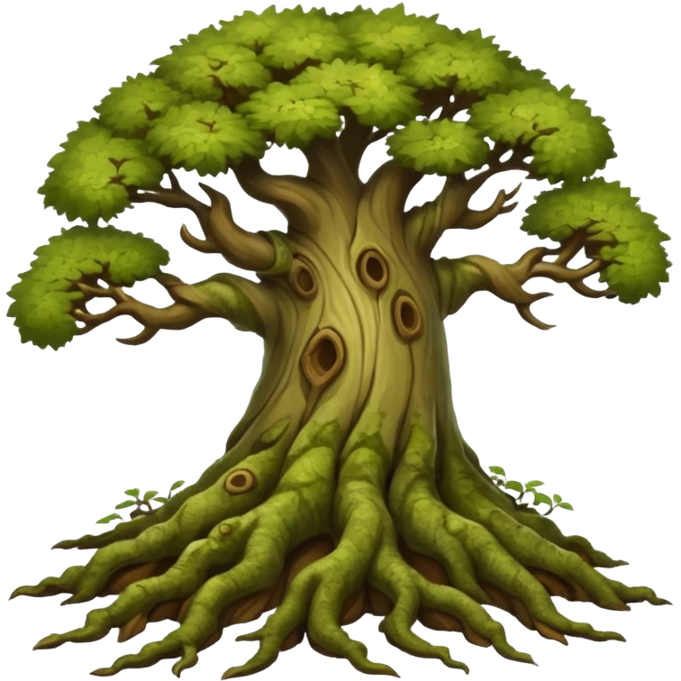 create a dnd style ancient_tree.png using 48x48 pixels size emoji