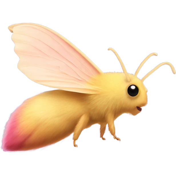 Fluffy Rosy maple moth side profile emoji