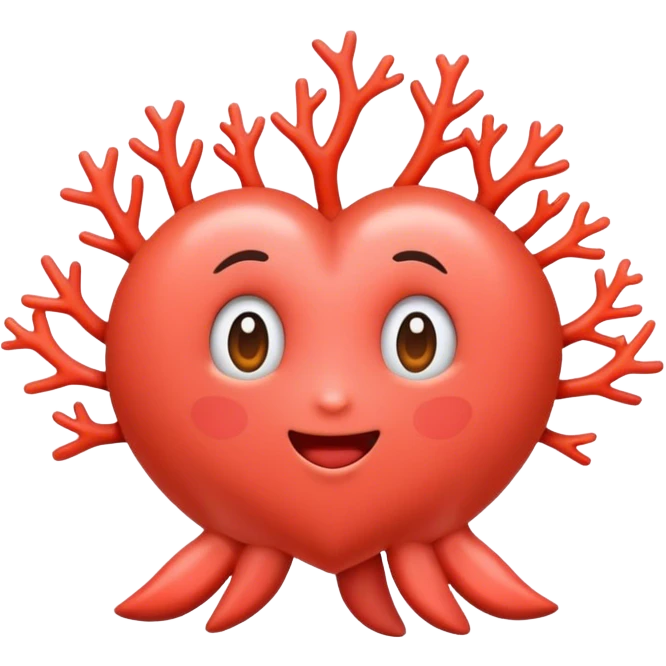faça um emoji de coração na cor coral  emoji