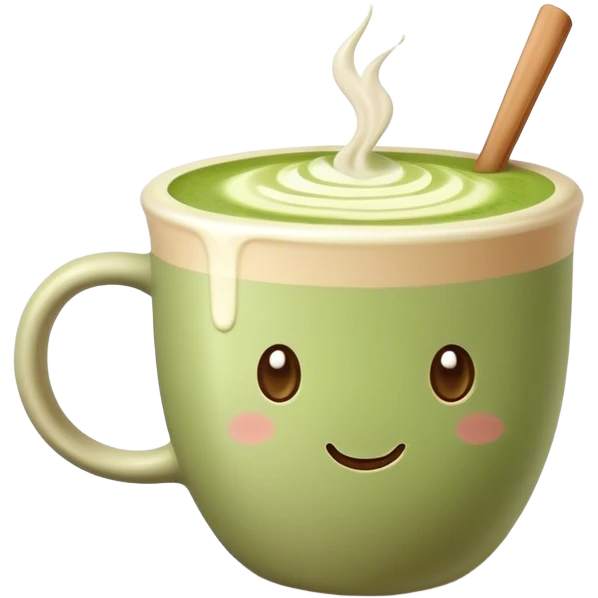 realistic Matcha latte in realistic beige colored mug emoji