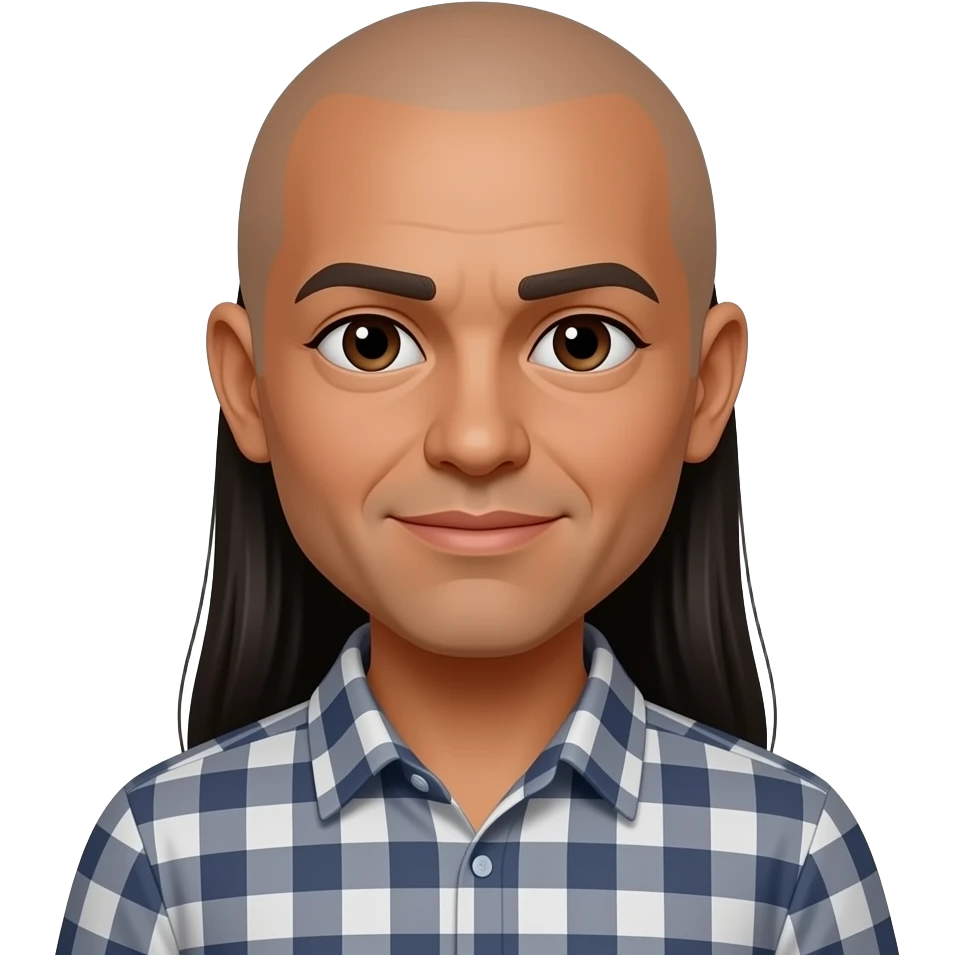 Hispanic girl with bald older man emoji