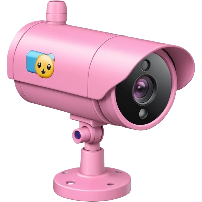 Security Camera pink with stickers 812 emoji