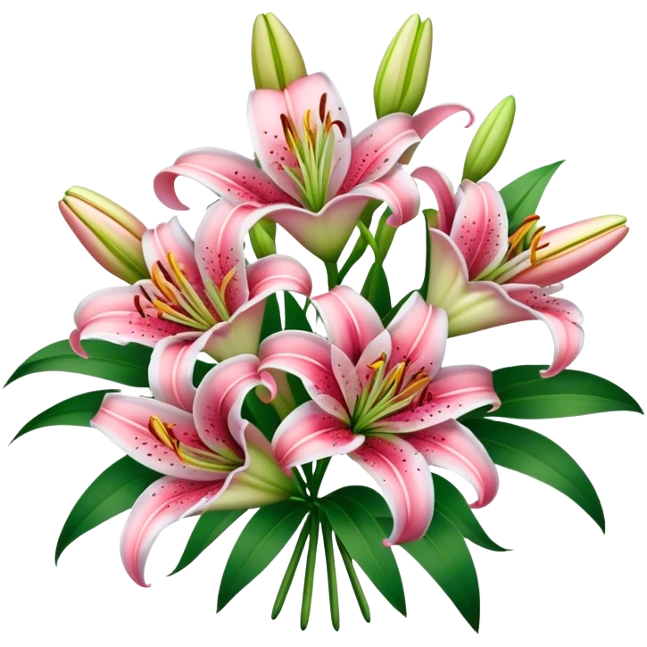 Lily stargazer flower bouquet  emoji