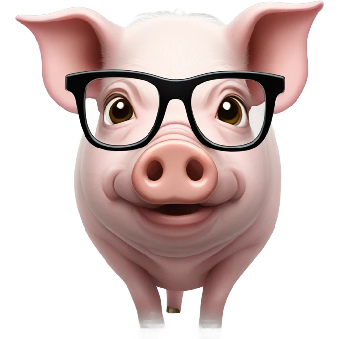 A pig with glasses name John pork  emoji