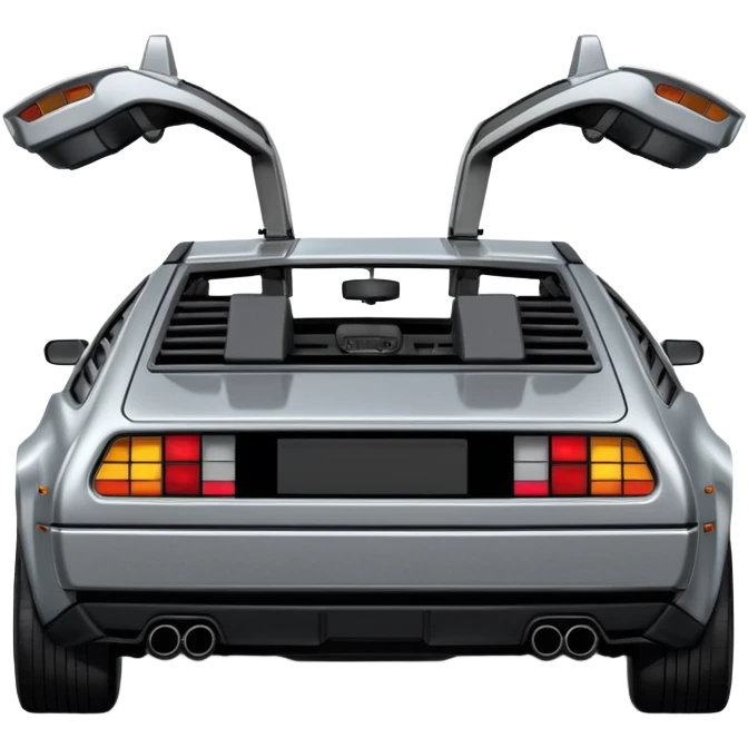 Silver DMC 12 Delorean backshot emoji