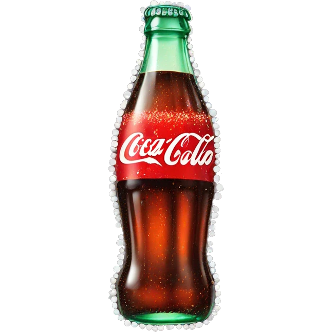 Coca Cola bottle with sparkles emoji