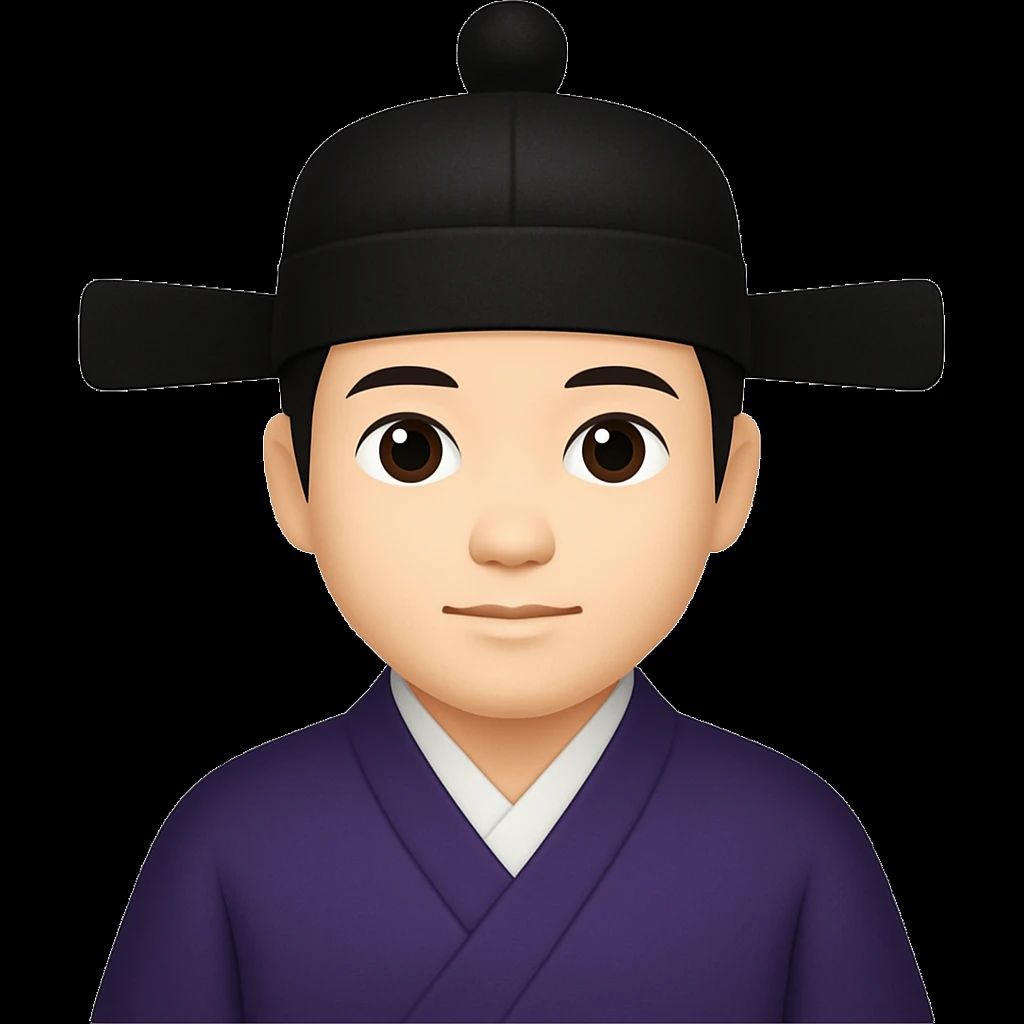 Make the emperor's robe one solid color and ensure he is wearing a kanmuri hat in emoji style emoji