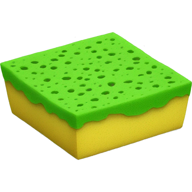 green flat square dish sponge emoji
