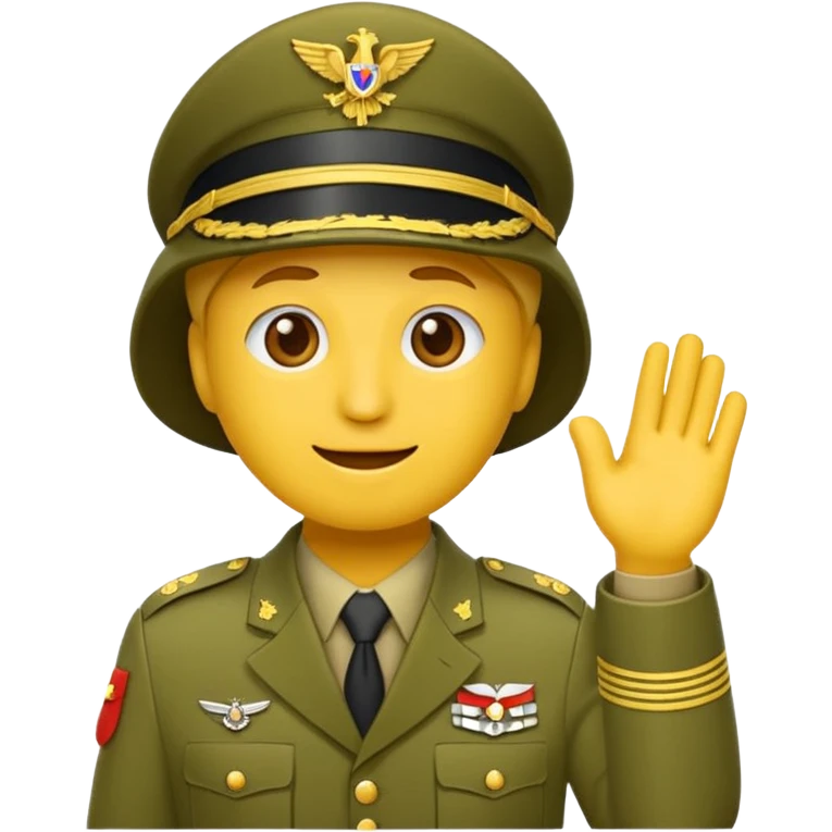 Eine salutierenden Emoji (Hautfarbe: gelb ) in Armee Klamotten männlich salutierend emoji