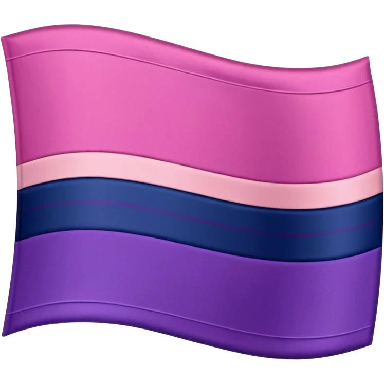 "A wavy pink and navy rectangular flag with a purple stripe in the middle” emoji