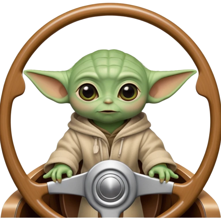 baby yoda behind the wheel of a yacht emoji