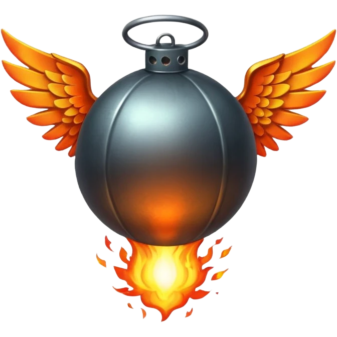  Lit Bomb with wings emoji