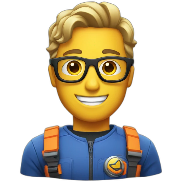 A nerf with glasses and smile emoji