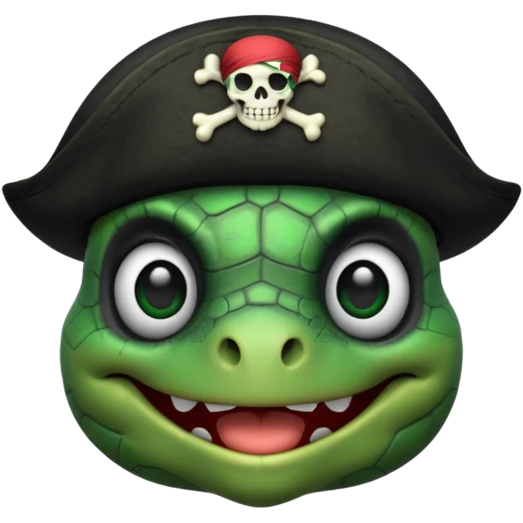 pirate turtle with skull and crossbones hat and black eyepatch emoji
