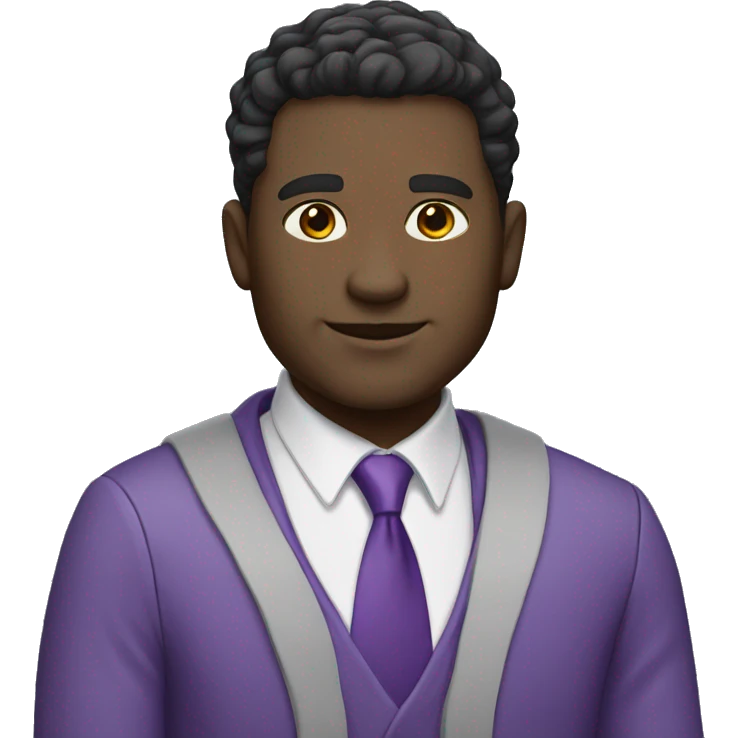 high school principal, male, white skin, dark hair, purple shi emoji