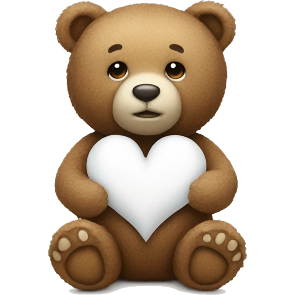 Teddy bear with a white heart emoji