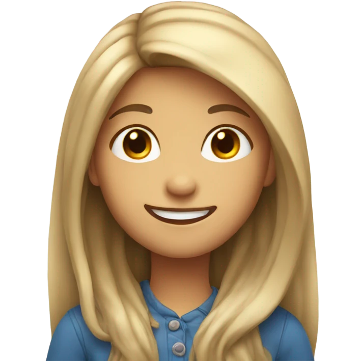 smiling girl with long hair emoji