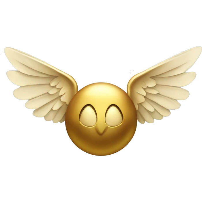 Golden Snitch with white wings emoji