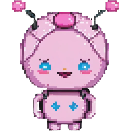 Majin Buu from Dragon Ball Z, pink round character, antenna on head, cute facial expression emoji
