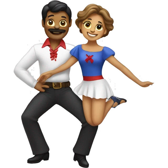 Pareja bailando cueca chilena emoji