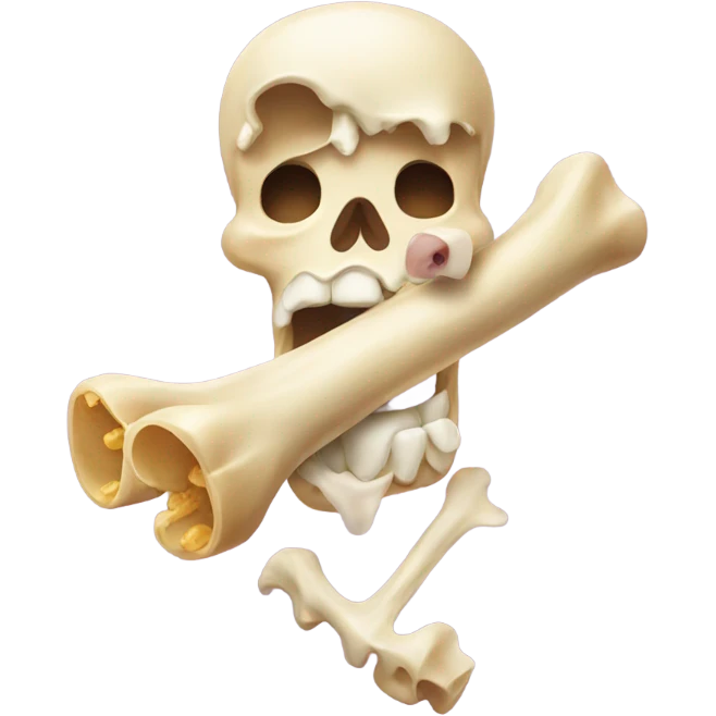 Ugh emoji eating a bone emoji