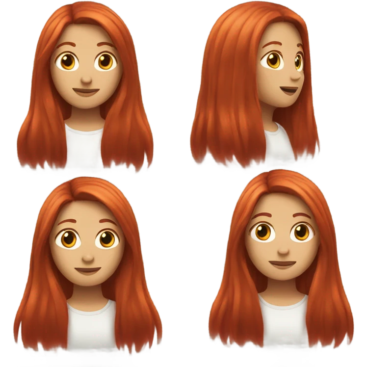 long straight red hair emoji