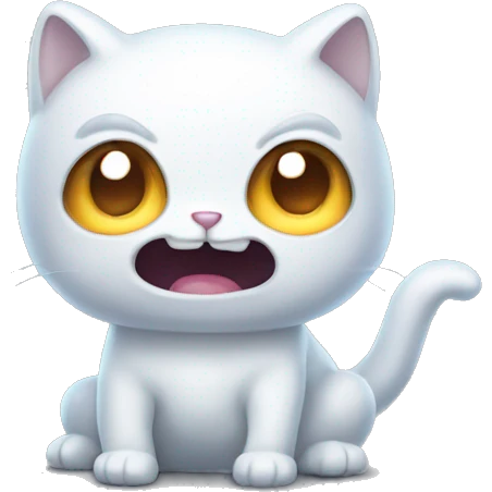 A cute cat portraying a frightening ghost emoji