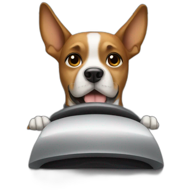 Dog driving car  emoji