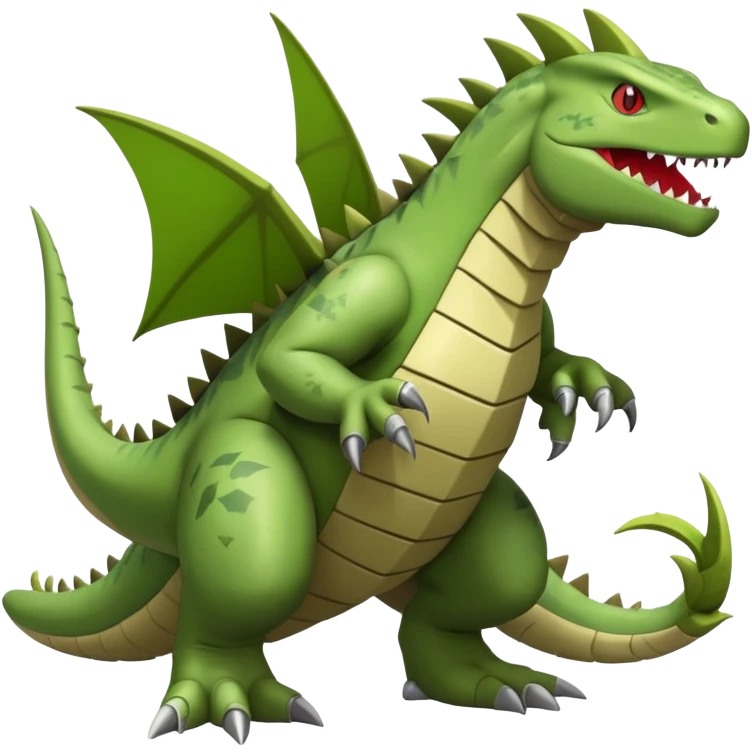Flygon-Tyranitar-Fraxure-hybrid-creature, (full body) emoji