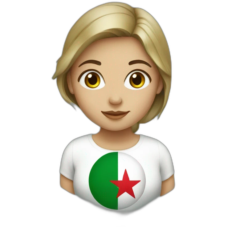 Girl with algeria flag emoji