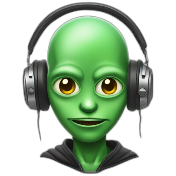a dj alien with ear piercing emoji