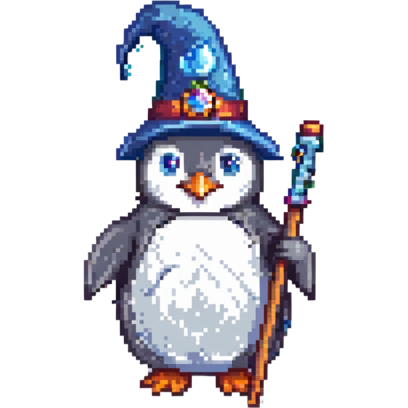 A penguin wizard emoji