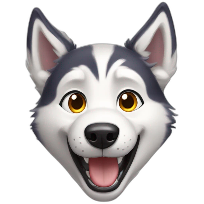 Very happy husky emoji