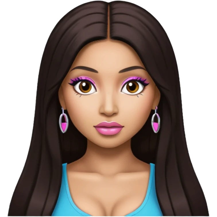 Nicki Minaj with long dark brown hair emoji
