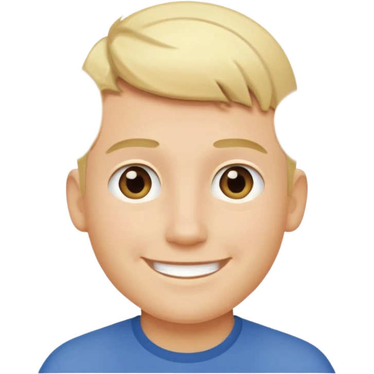 men with short blond hair smiling  emoji