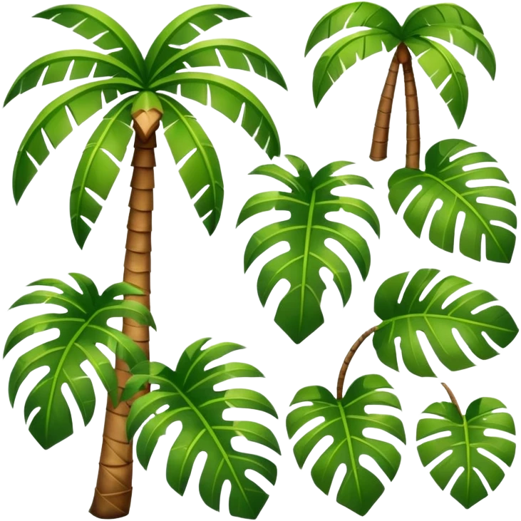Palm tree leaf variants for normal emoji emoji